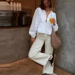 Fashion Solid Lace Up Shirts for Women Casual Long