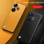 Xiaomi Redmi Turbo 3 Case Soft Vegan Leather Grain Slim Protective Back
