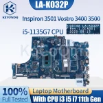LA-K032P DELL Vostro 3400 3500 Inspiron 3501 Notebook Mainboard 0X9TX0 0G4GH1