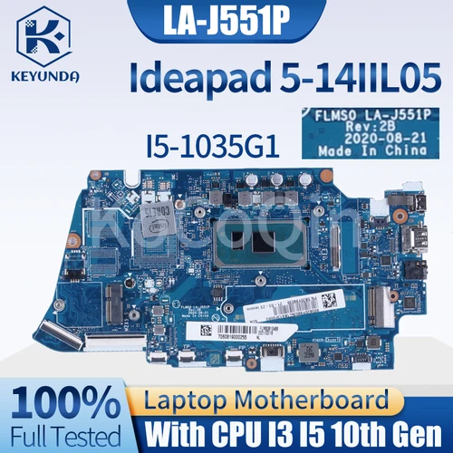 Sbeff4a8fbf8a46898c33a4ac6cc879163_500x500 FLMS0 LA-J551P Lenovo Ideapad 5-14IIL05 Notebook Mainboard 5B20Y89039 I3-1005G1 I5-1035G1 Laptop - Image 1