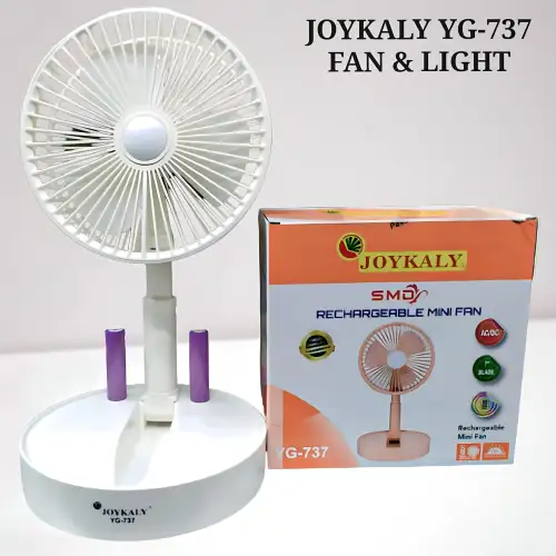 ba8addc7087948988973fc18d61a717c.jpg_500x0q75 JOYKALY YG-737 AC/DC Rechargeable Lithium Battery Foldable & Movable Table Fan With - Image 1
