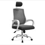 (FP-M-27-Ss)Executive Office Chair White Body [V-MESH] with Headrest good quality