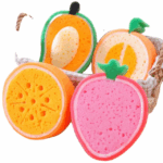 01 Piece Cute fruit shaped thickened sponge for dishes kitchen cleaning dishes washer sponges 01 pcs
