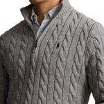 Polo Ralph Lauren Cable Knit Cotton Quarter Zip Sweater