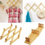 Wooden Wall Mounted Cloth Hook Adjustable Hanger