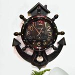 Wall Clock Pendulum Brown Decorative Carved Rustic