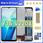 Tested 6.51'' Y16 Display Screen Vivo Y16 LCD V2204 V2214 Touch Digitizer Assembly Replacement with Frame Bangladesh (New)