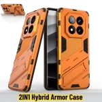 2IN1 Hybrid Armor Magnetic Hard Phone Case Xiaomi Redmi Note 15 14 Pro Plus 4G 5G Shockproof Matte Bracket Protective Cover Bangladesh (New)