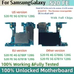 Fully Tested Samsung Galaxy S20 FE 4G G780F Motherboard Unlocked S20FE 5G G781U G781B Logic Board with Chips MainBoard Bangladesh (New)