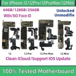 100% Tested Unlocked iPhone 12 mini 12 Pro Max Motherboard Clean iCloud Support Update With Face ID Logic board Mainboard Bangladesh (New)