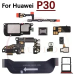 Charging Port Board Huawei P30 Loudspeaker Ringer Buzzer Fingerprint Sensor On/Off Volume Motherboard Port Flex Cable Bangladesh (New)