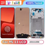 6.36" Mi 13 Super AMOLED Screen Assembly for Xiaomi Mi 13 2211133C 2211133G Lcd Display Digital Touch Screen with Frame Parts
