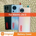 Original Replace Rear Battery Cover For Xiaomi Civi 2 Back Cover Parts Shell Replacement Civi2 2209129SC Door Housing Lens Frame