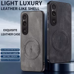 Leather Texture Wireless Charging Magnetic Case For Sony Xperia1 VII Phone Cover