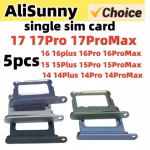 5pcs Single Sim Card Tray Holder for iPhone 17 Pro Max 16 Pro Max 15 14ProMax Sim Nano Adapter Slot Fix Parts