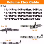 Volume Button Flex Cable for iPhone 17 16 15 14 Pro Max Plus Air Volume Control Mute Switch Flex Cable With Metal Repair Part