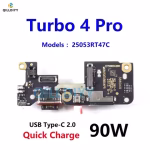 For Xiaomi Redmi Turbo 4 Pro 4Pro Charging Port Board Connector Dock USB Charger Flex Cable Microphone Turbo4 Pro 25053RT47C