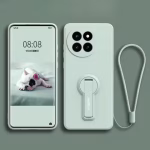 For Xiaomi Civi 4 Pro Liquid Silicone Sleeve with Bracket for Mi Civi4 4Pro CIVI4 Phone Case Protective Shell Soft Back Cover